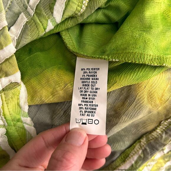 Snoskins XS Jacket Zip Front Textured Crinkle Green Yellow Lightweight - Picture 8 of 8